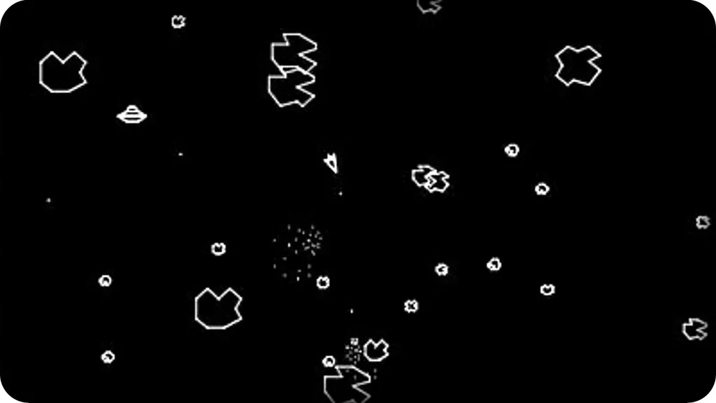 Asteroids video game screenshot